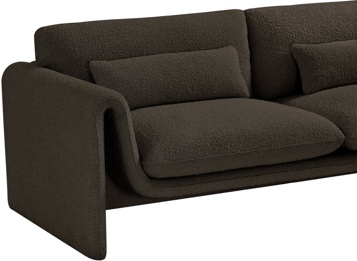 kira brown boucle fabric sofa s