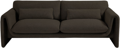 Kira Brown Boucle Fabric Sofa S