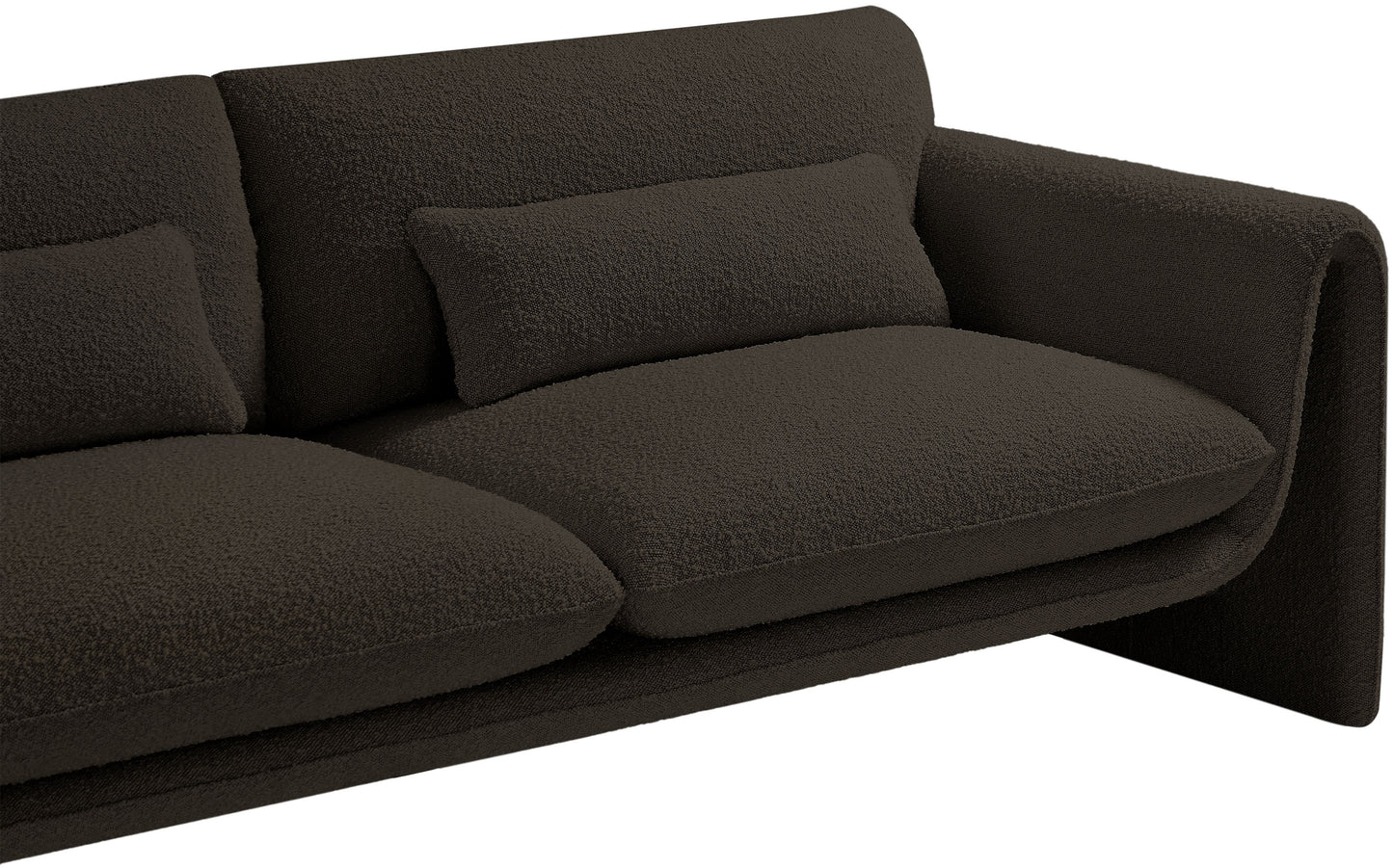 kira brown boucle fabric sofa s