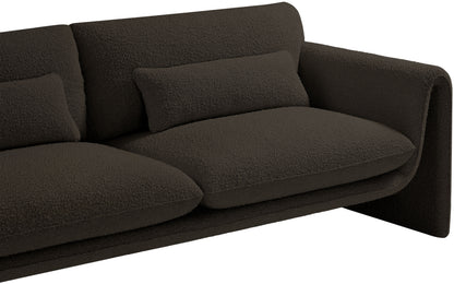 Kira Brown Boucle Fabric Sofa S