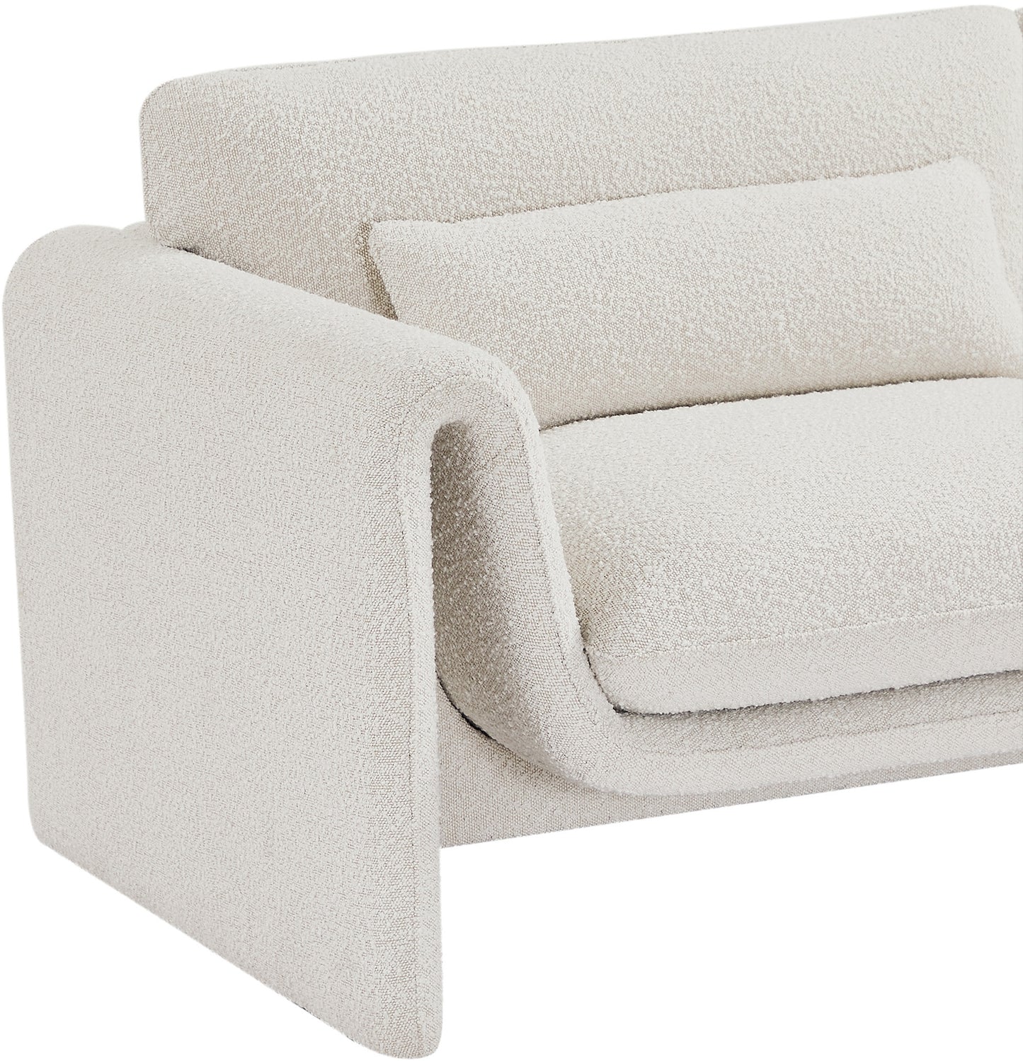 kira cream boucle fabric chair c