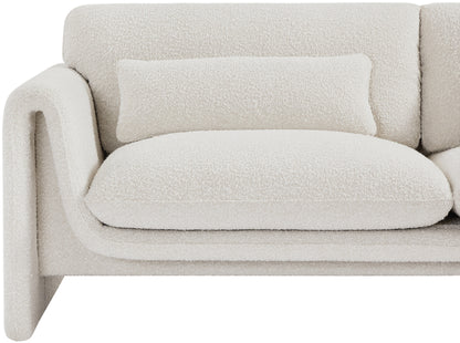 Kira Cream Boucle Fabric Loveseat L