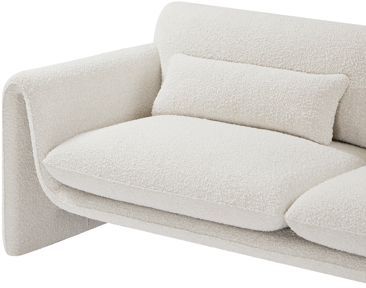 kira cream boucle fabric loveseat l