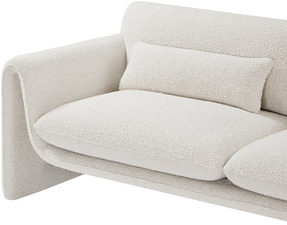 Kira Cream Boucle Fabric Loveseat L