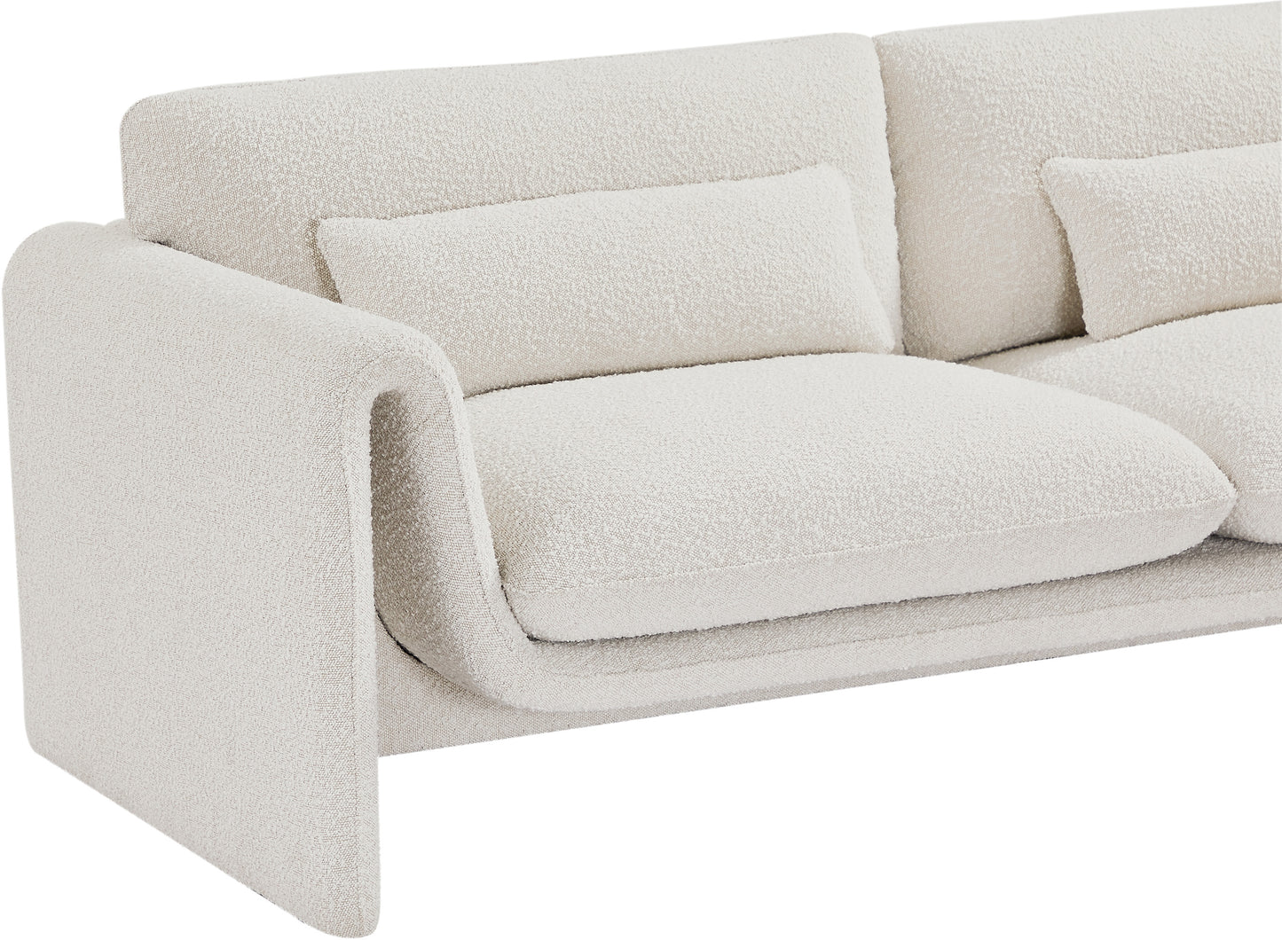 kira cream boucle fabric loveseat l