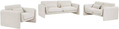 Kira Cream Boucle Fabric Loveseat L