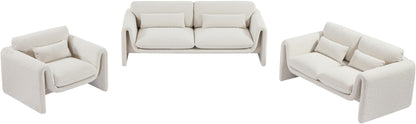 Kira Cream Boucle Fabric Loveseat L