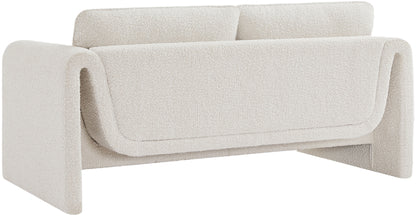 Kira Cream Boucle Fabric Loveseat L