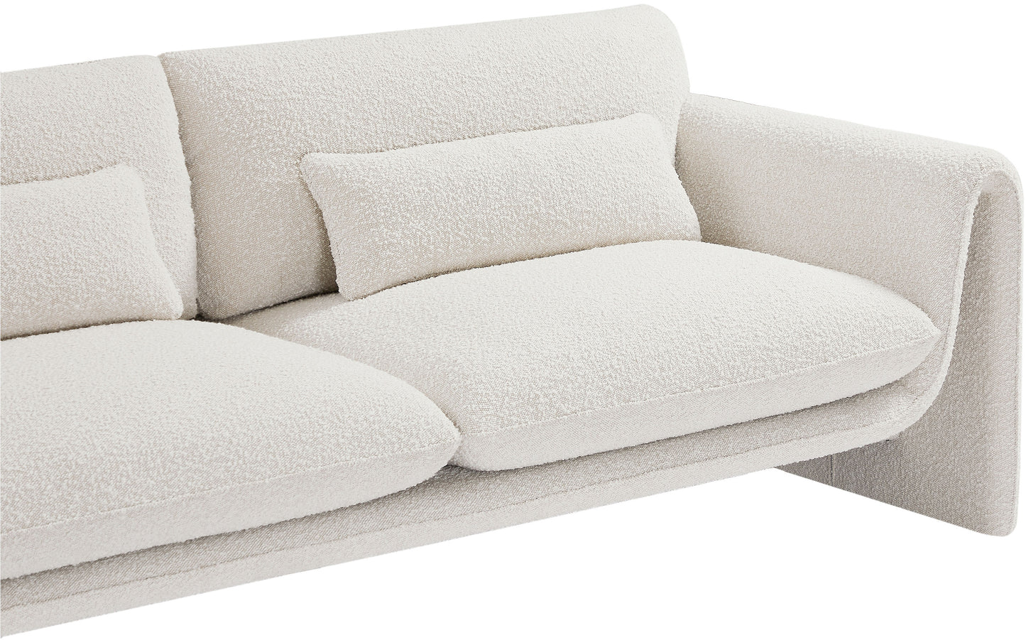 kira cream boucle fabric loveseat l