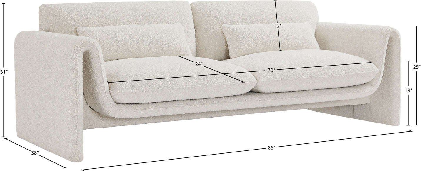 kira cream boucle fabric sofa s