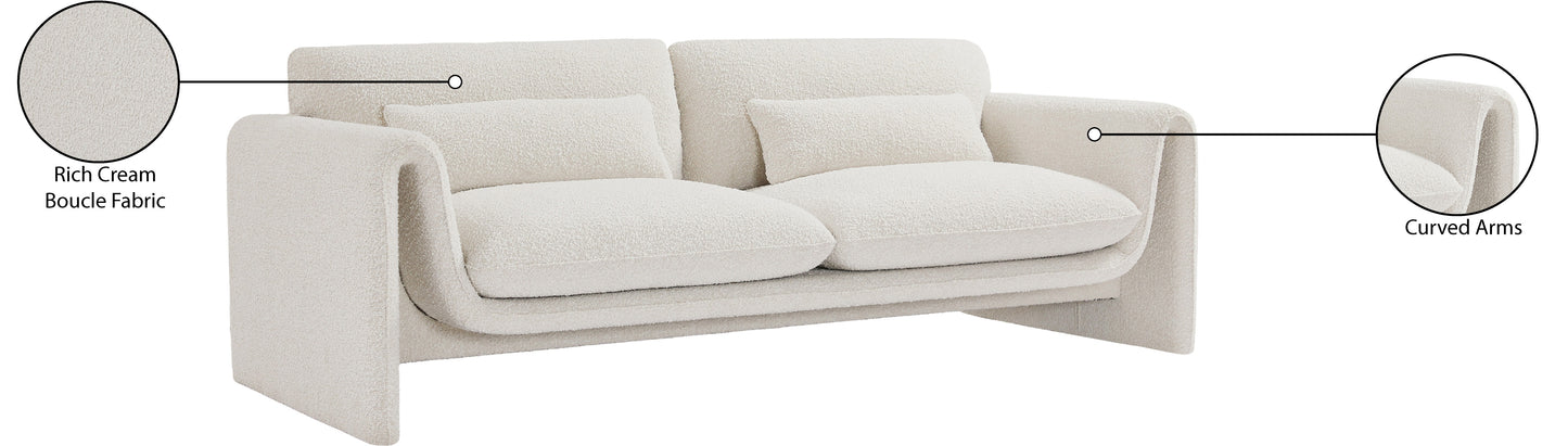 kira cream boucle fabric sofa s