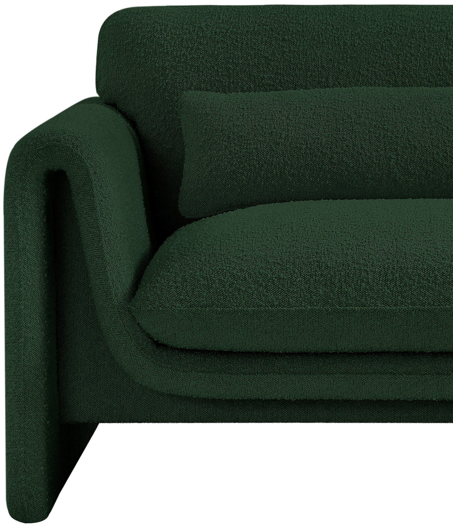 kira green boucle fabric chair c