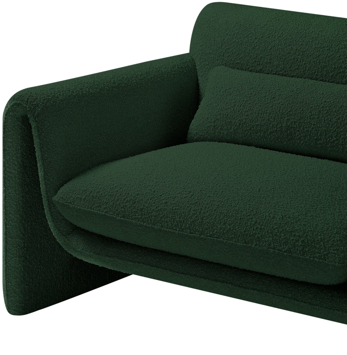 kira green boucle fabric chair c