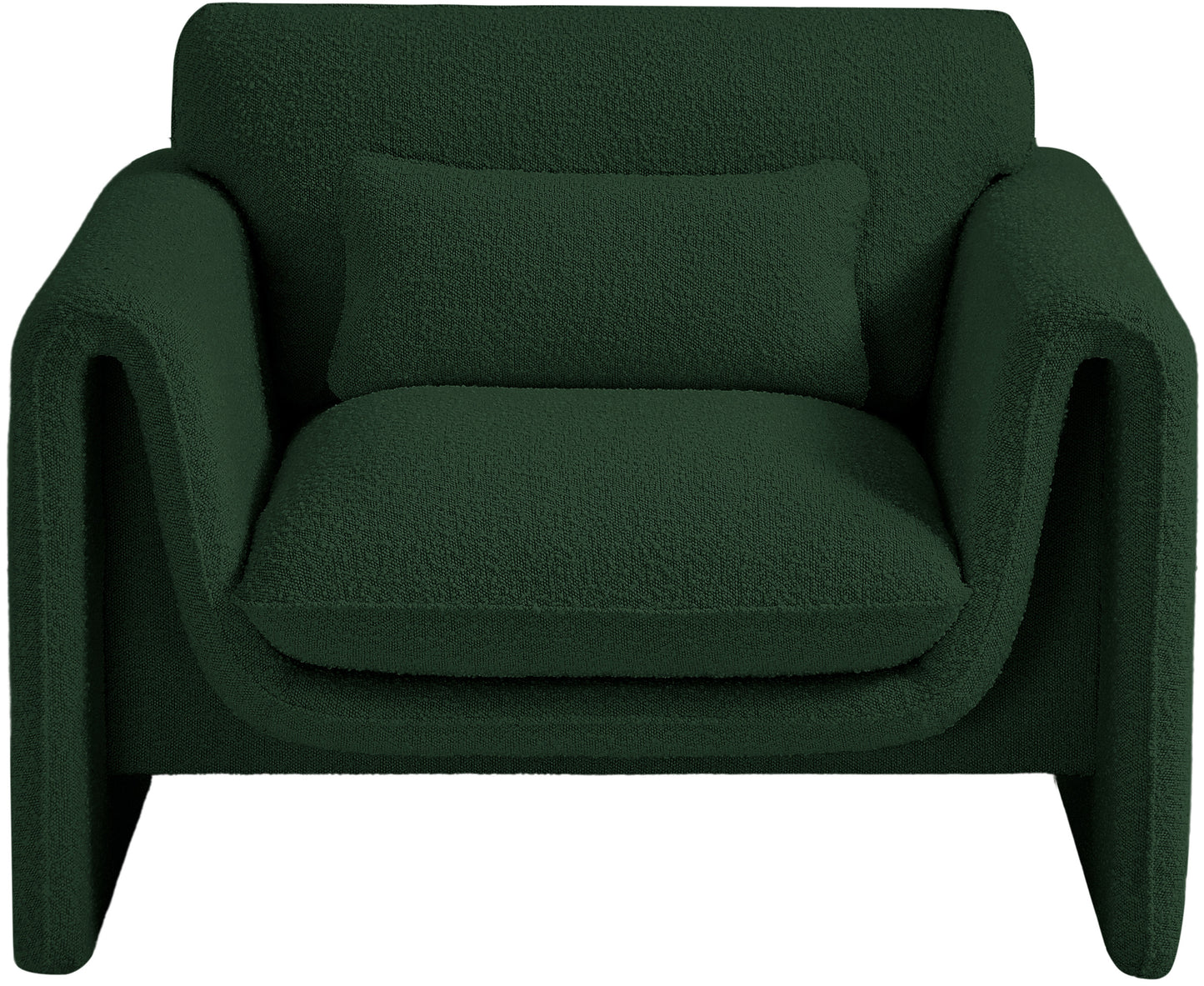 kira green boucle fabric chair c