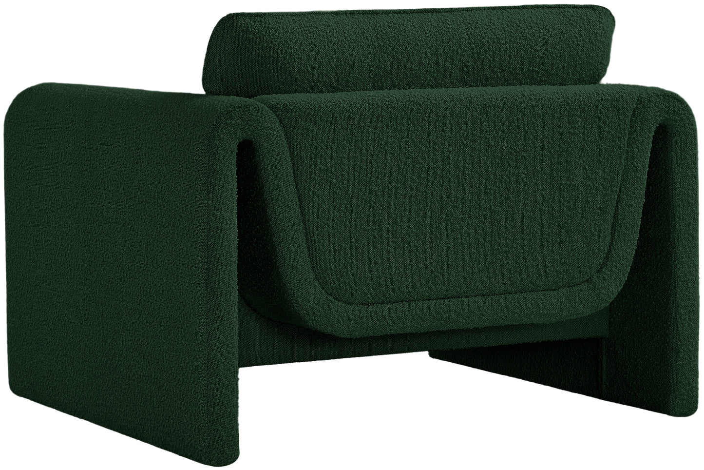 kira green boucle fabric chair c