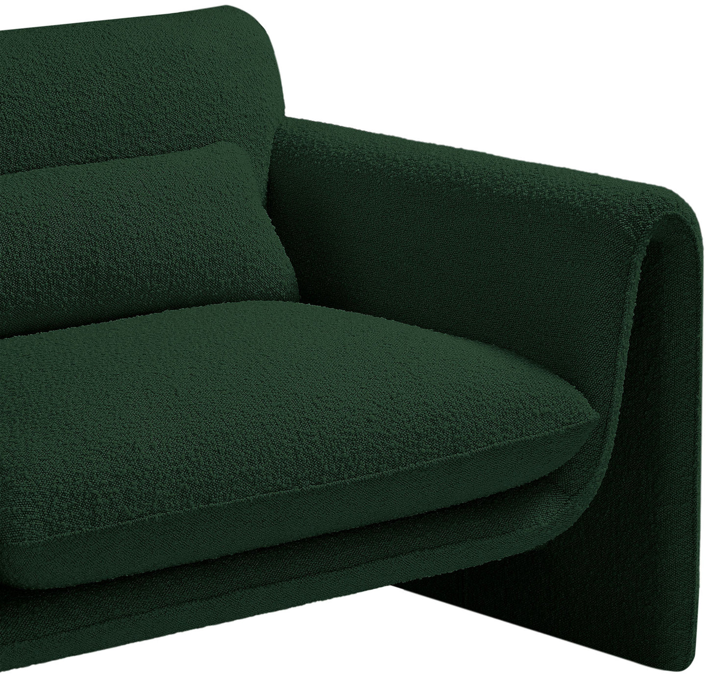 kira green boucle fabric chair c