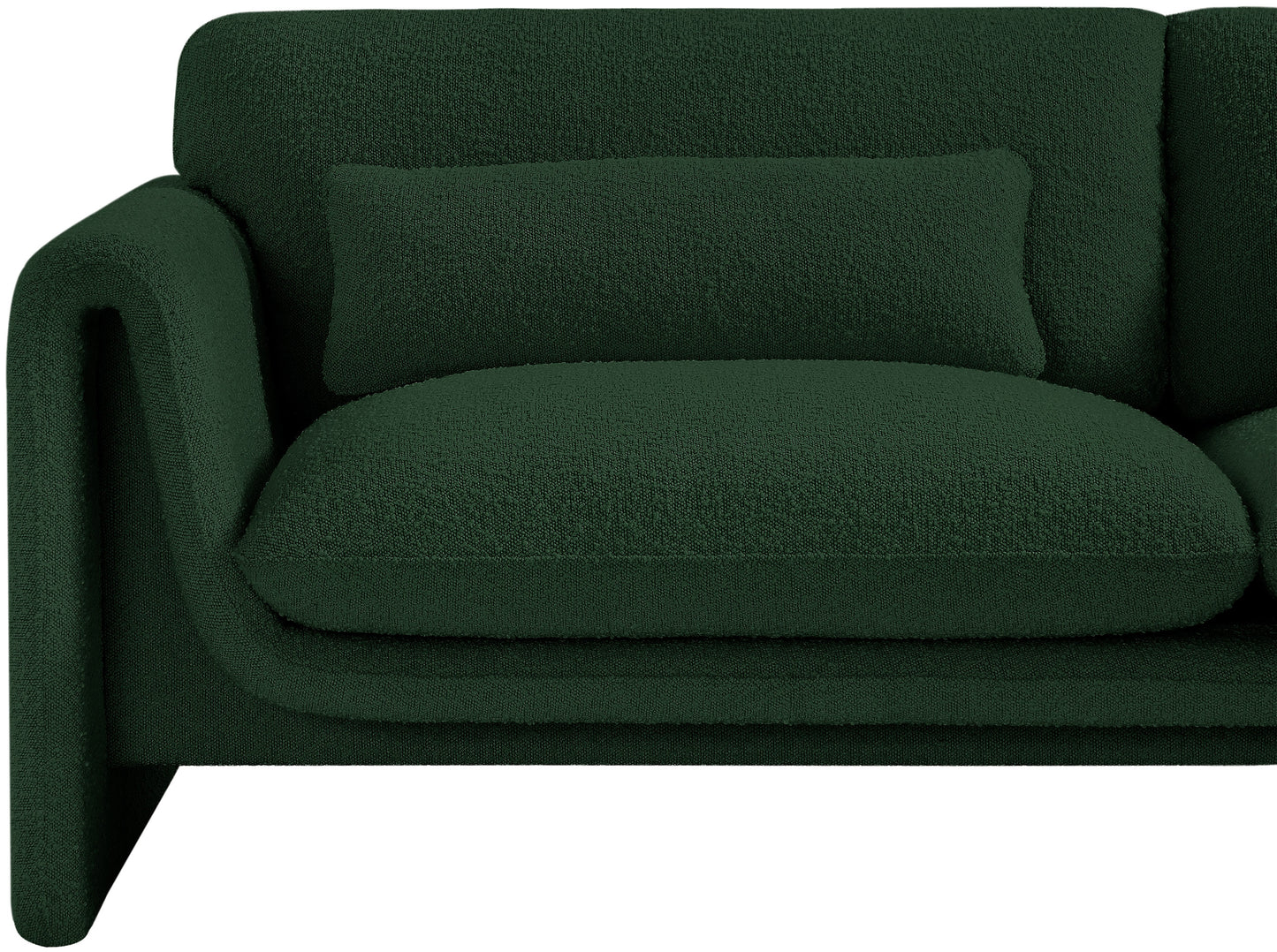 kira green boucle fabric loveseat l