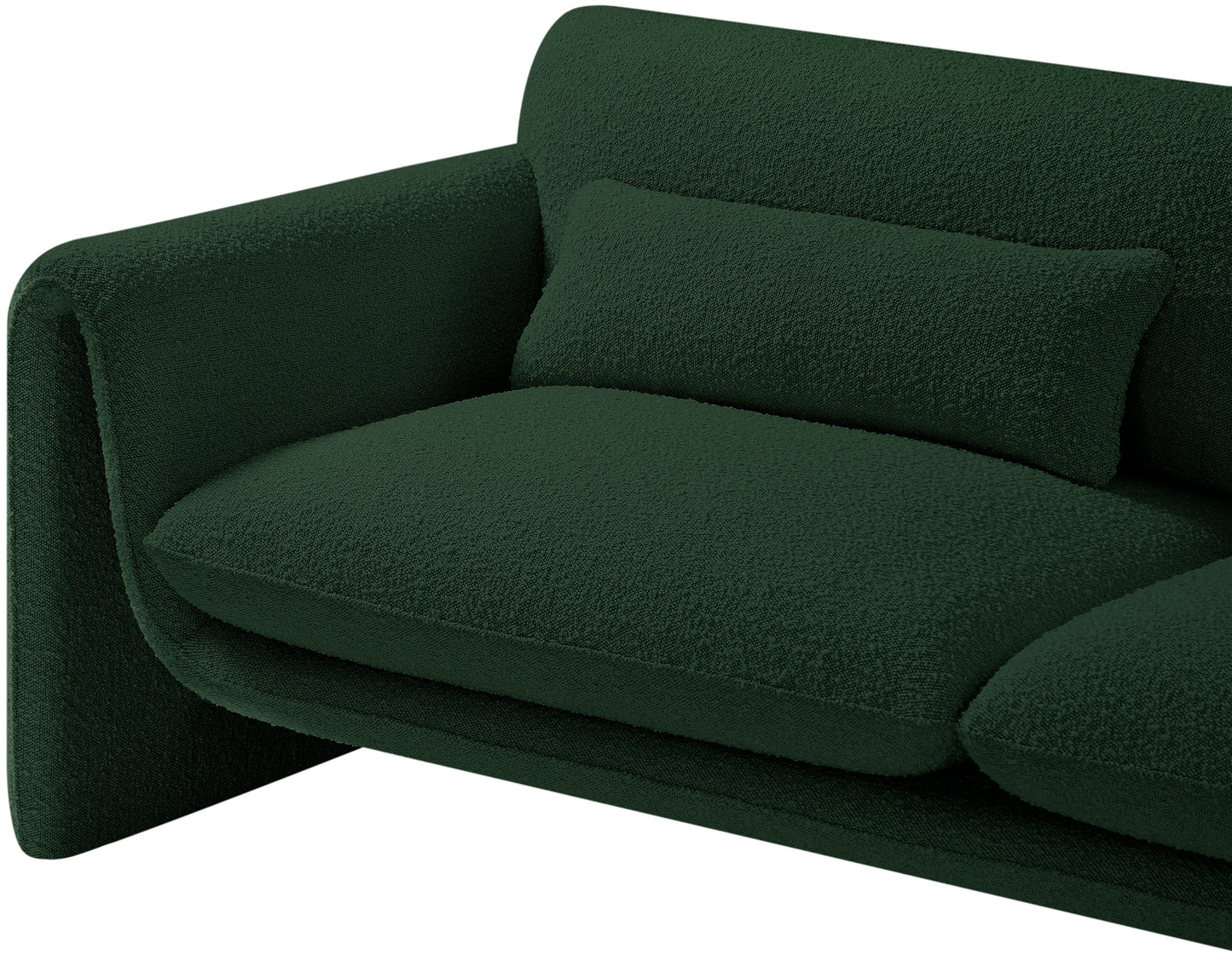 kira green boucle fabric loveseat l