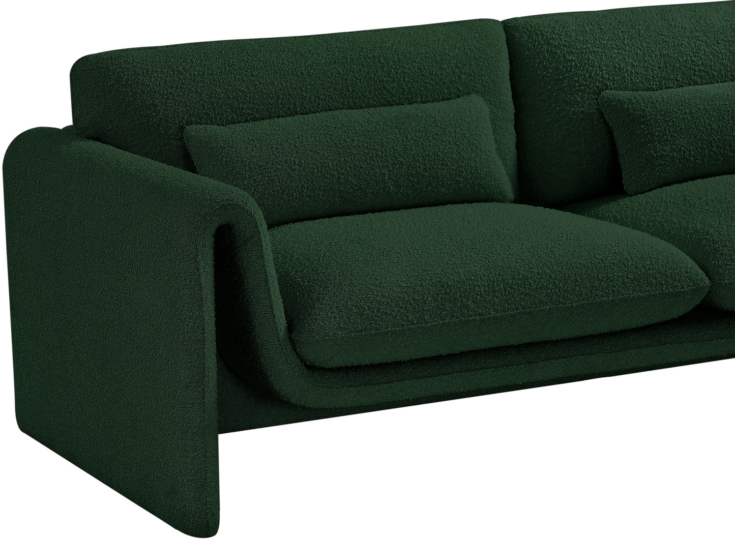 kira green boucle fabric loveseat l