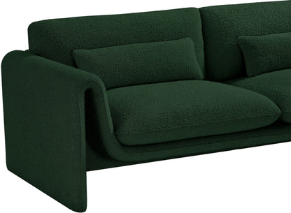 Kira Green Boucle Fabric Loveseat L