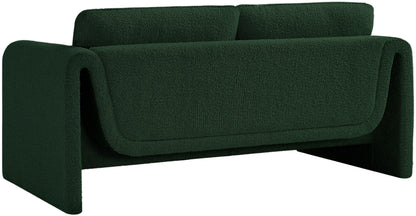 Kira Green Boucle Fabric Loveseat L