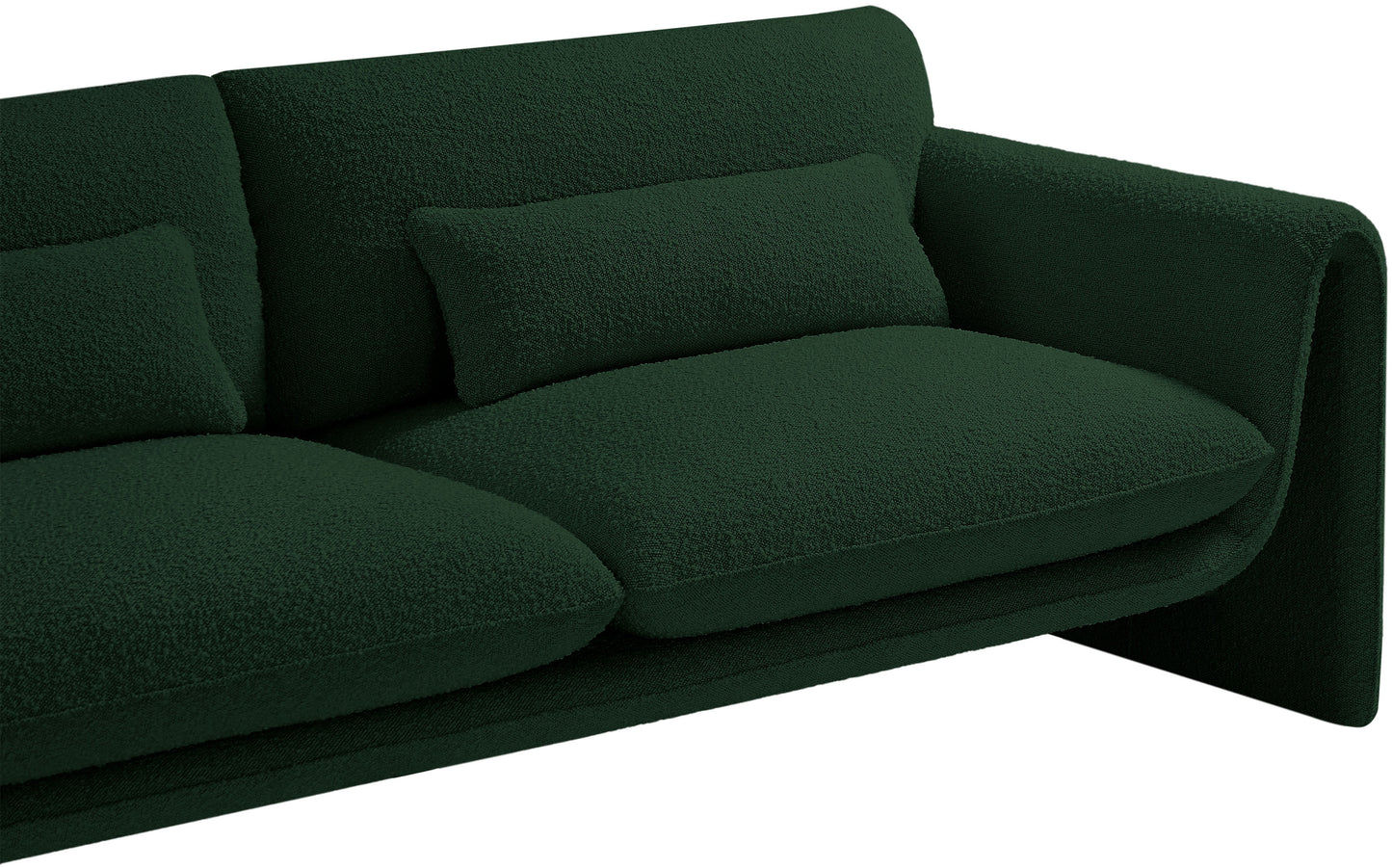 kira green boucle fabric loveseat l