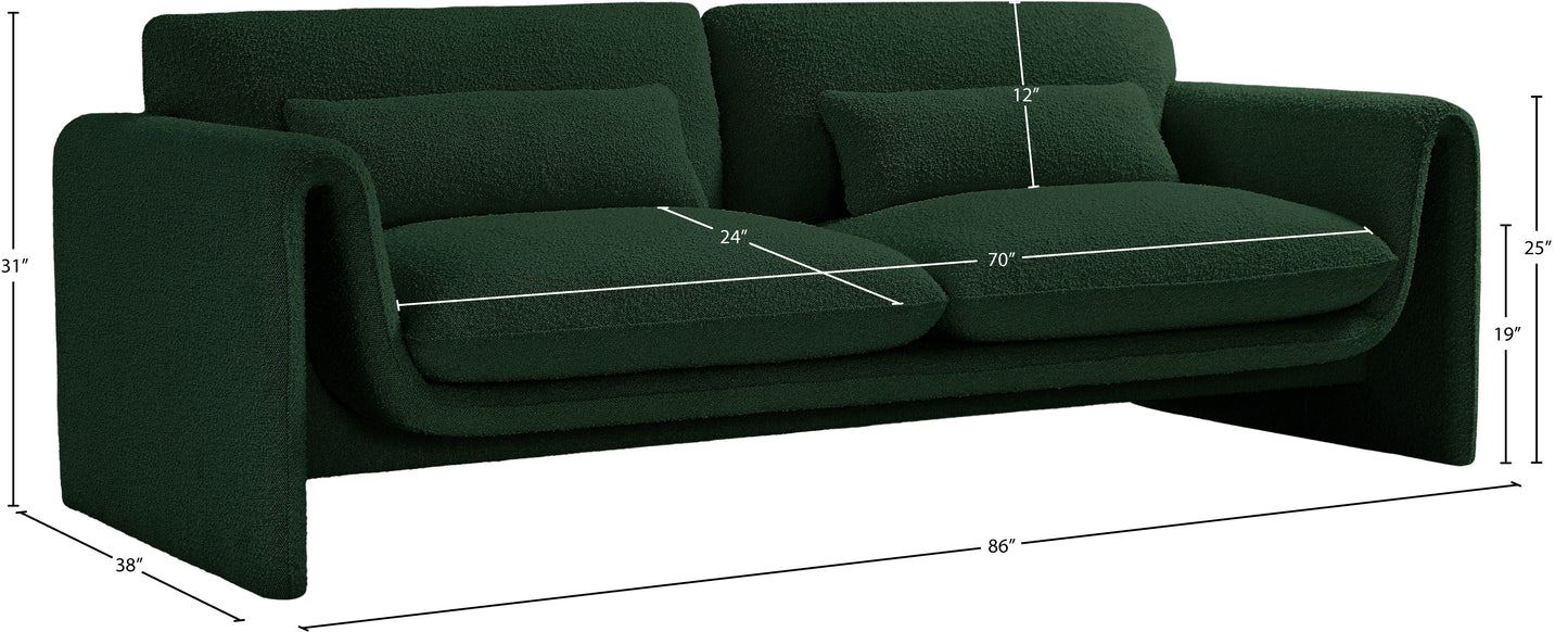 kira green boucle fabric sofa s