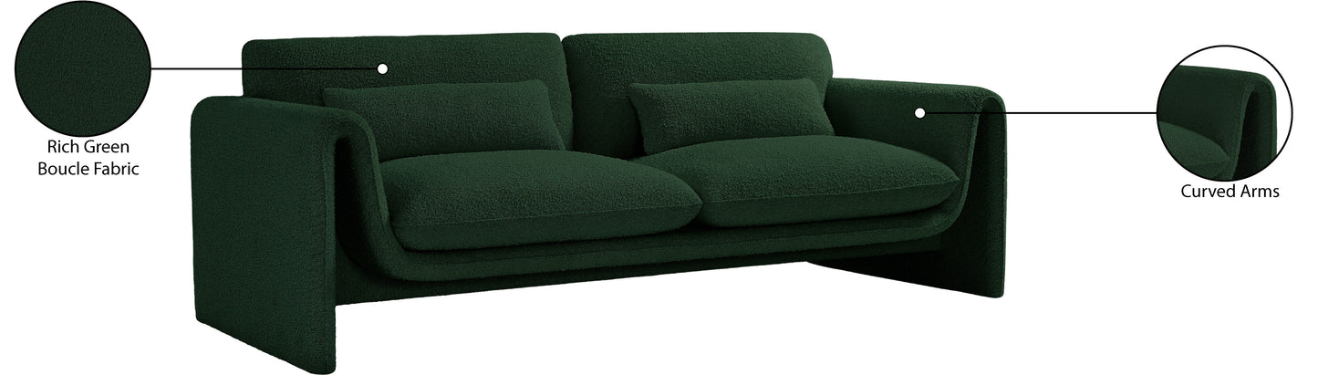 kira green boucle fabric sofa s