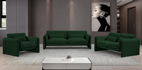 Kira Green Boucle Fabric Sofa S