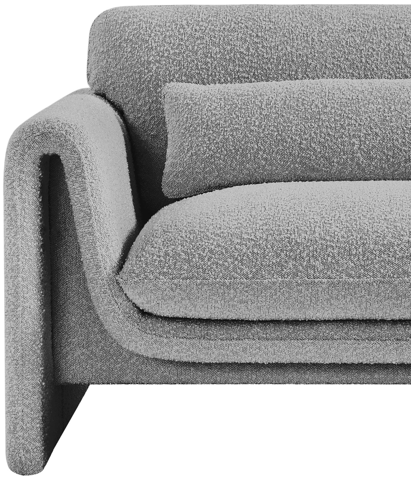 kira grey boucle fabric chair c