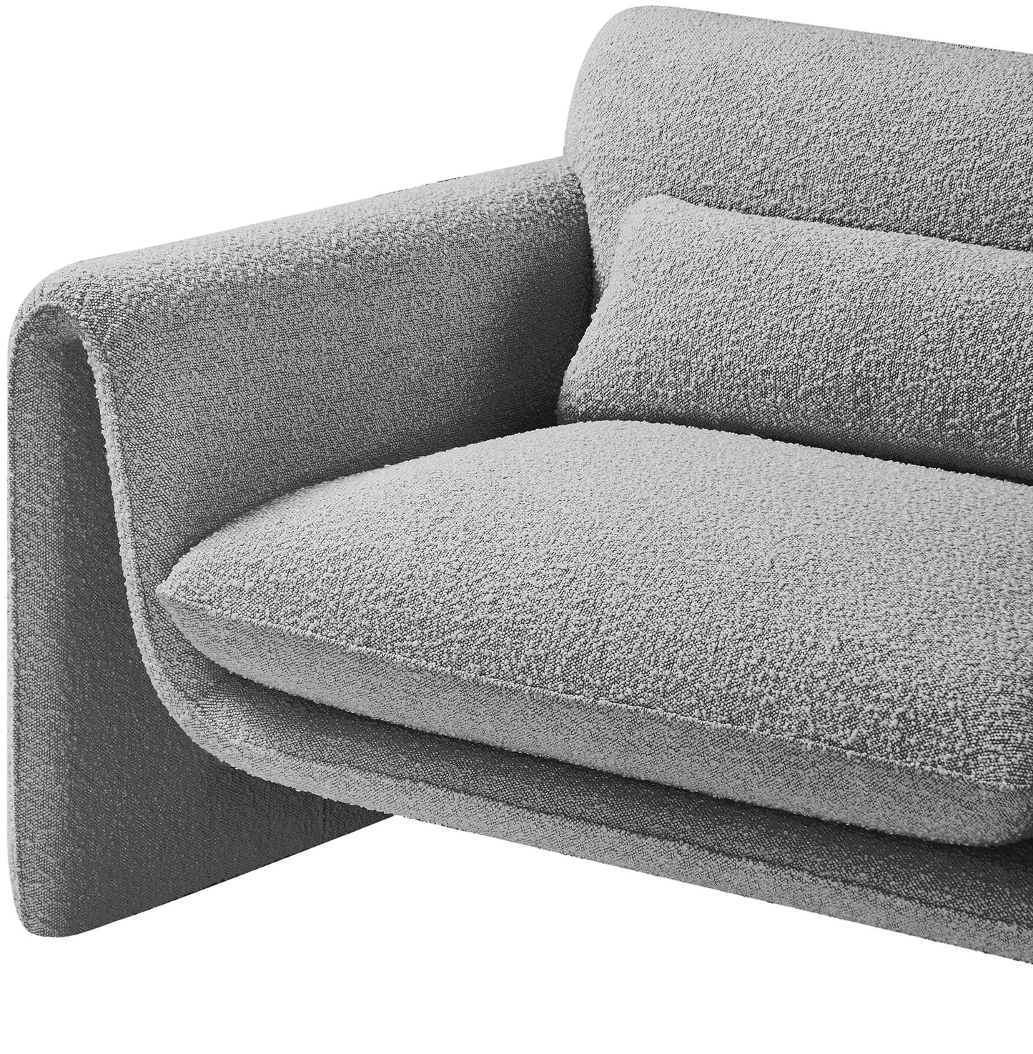 kira grey boucle fabric chair c