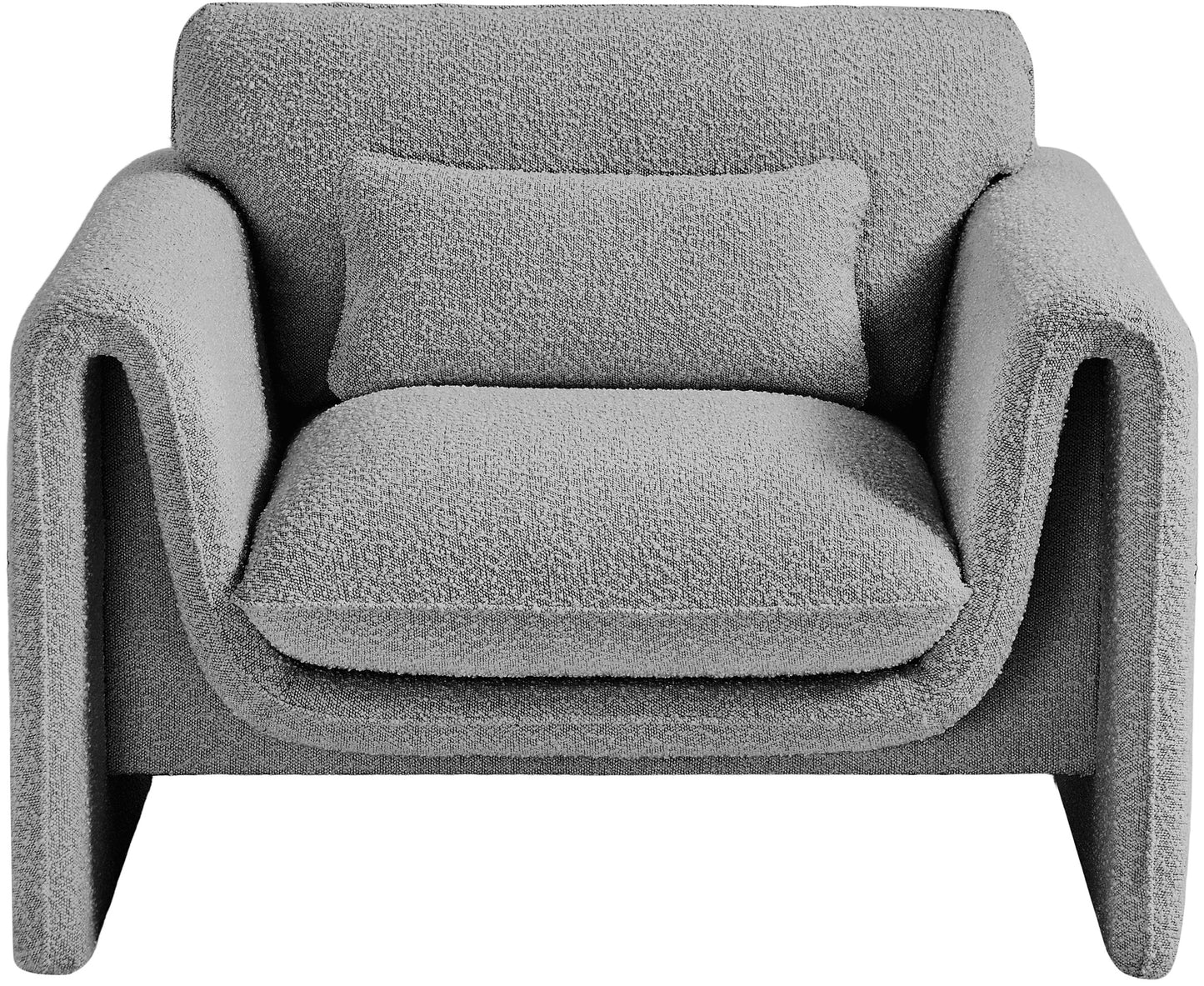 kira grey boucle fabric chair c