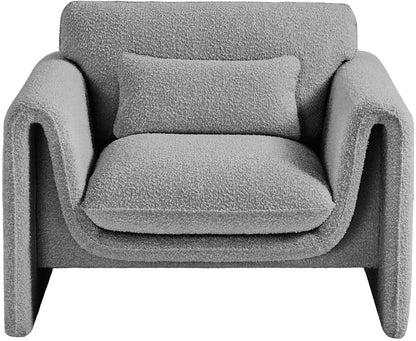 Kira Grey Boucle Fabric Chair C