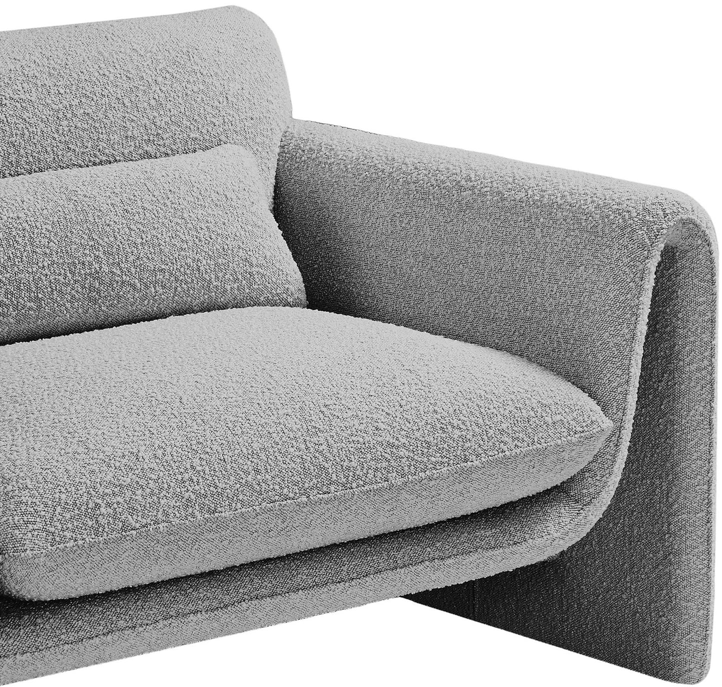 kira grey boucle fabric chair c