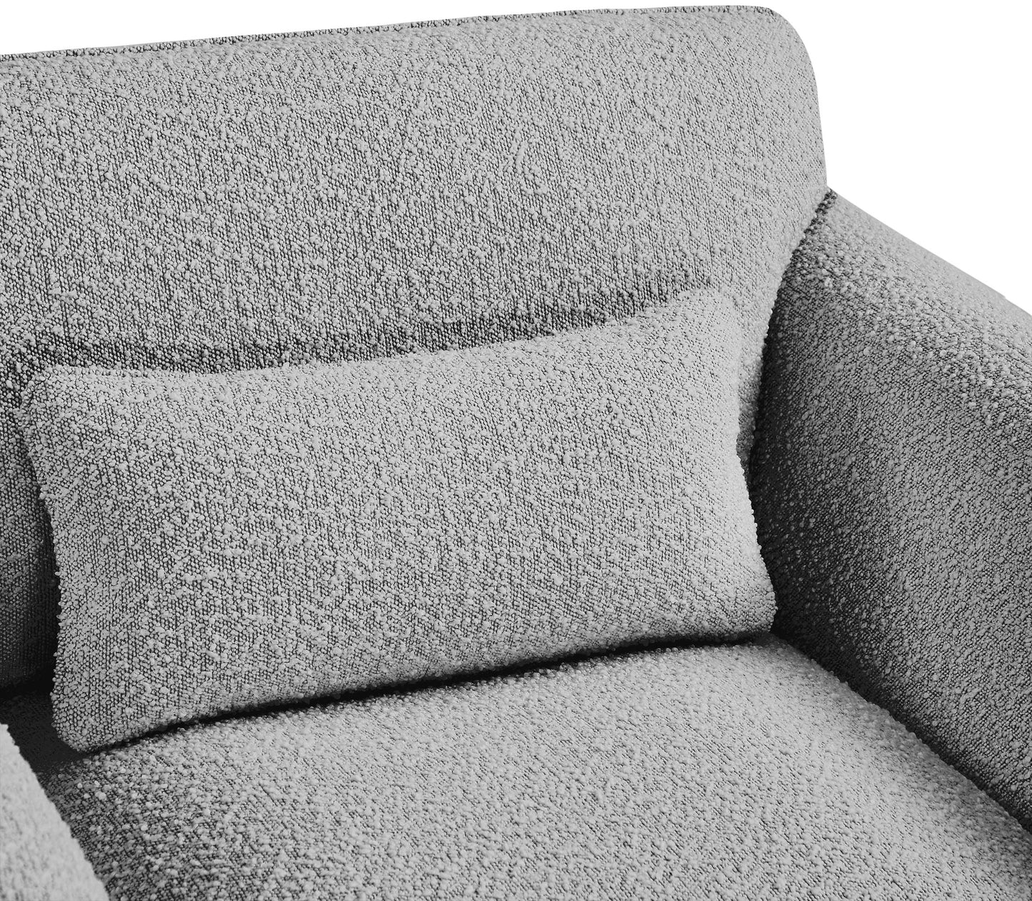 kira grey boucle fabric chair c