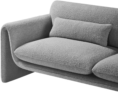 Kira Grey Boucle Fabric Loveseat L