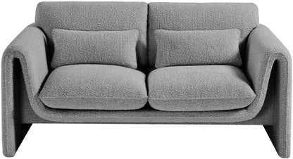 Kira Grey Boucle Fabric Loveseat L