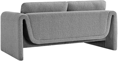 Kira Grey Boucle Fabric Loveseat L