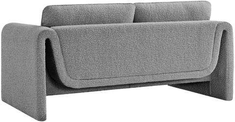 Kira Grey Boucle Fabric Loveseat L