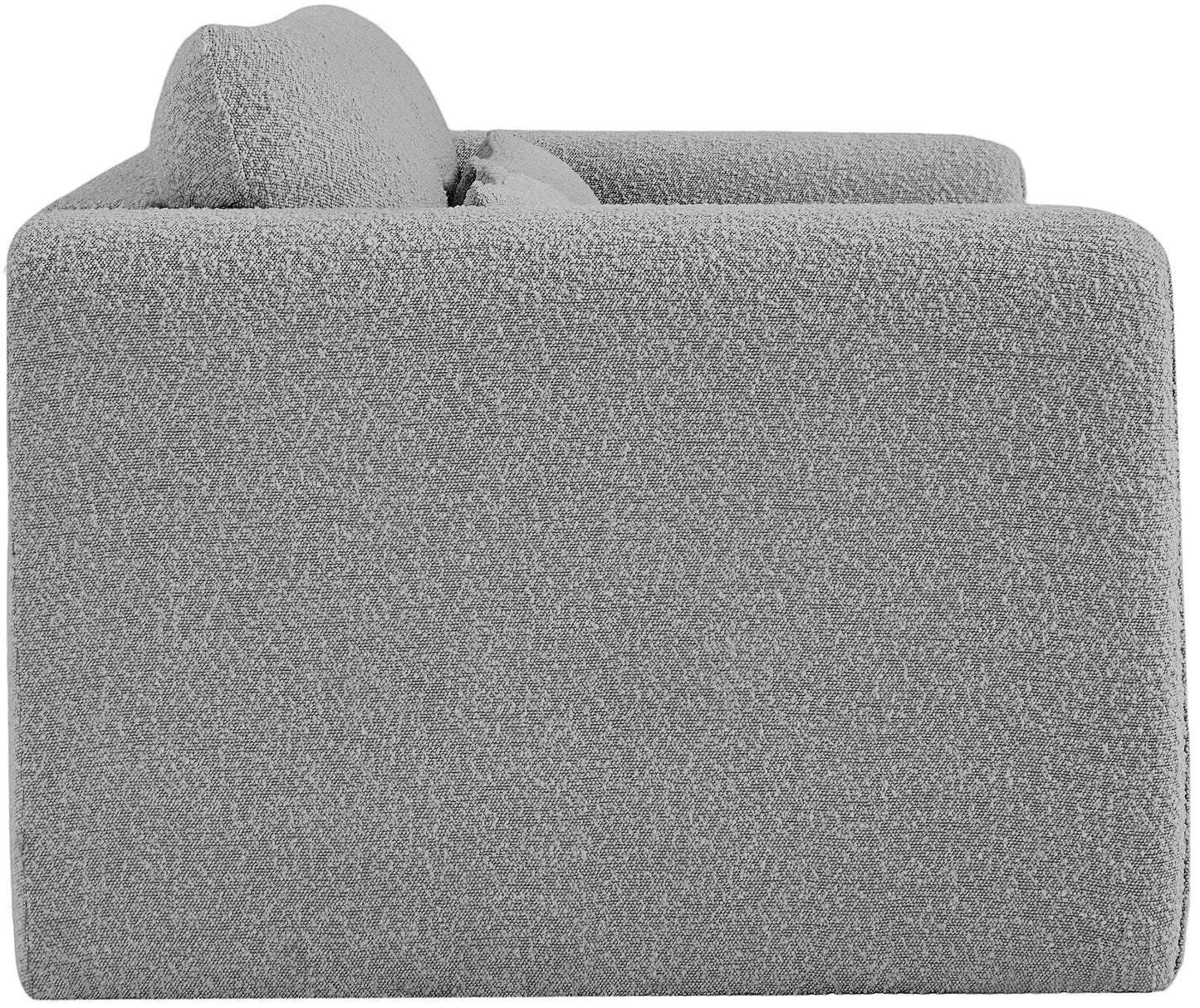 kira grey boucle fabric loveseat l