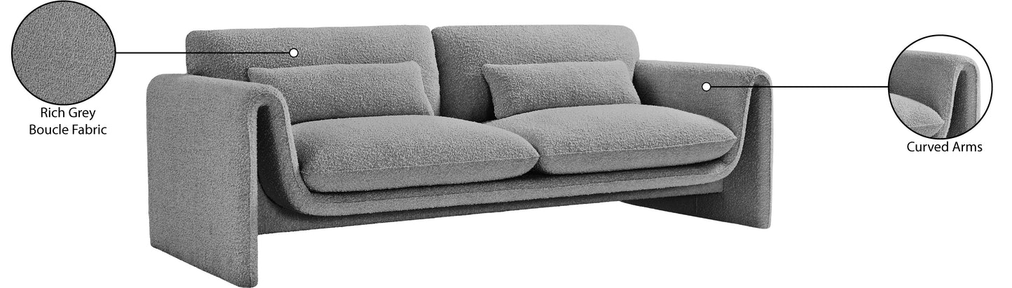 kira grey boucle fabric sofa s