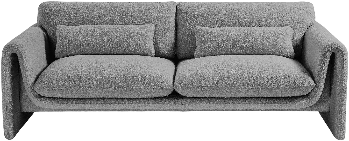 kira grey boucle fabric sofa s