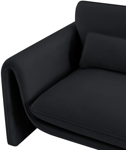 Encore Black Velvet Fabric Chair C