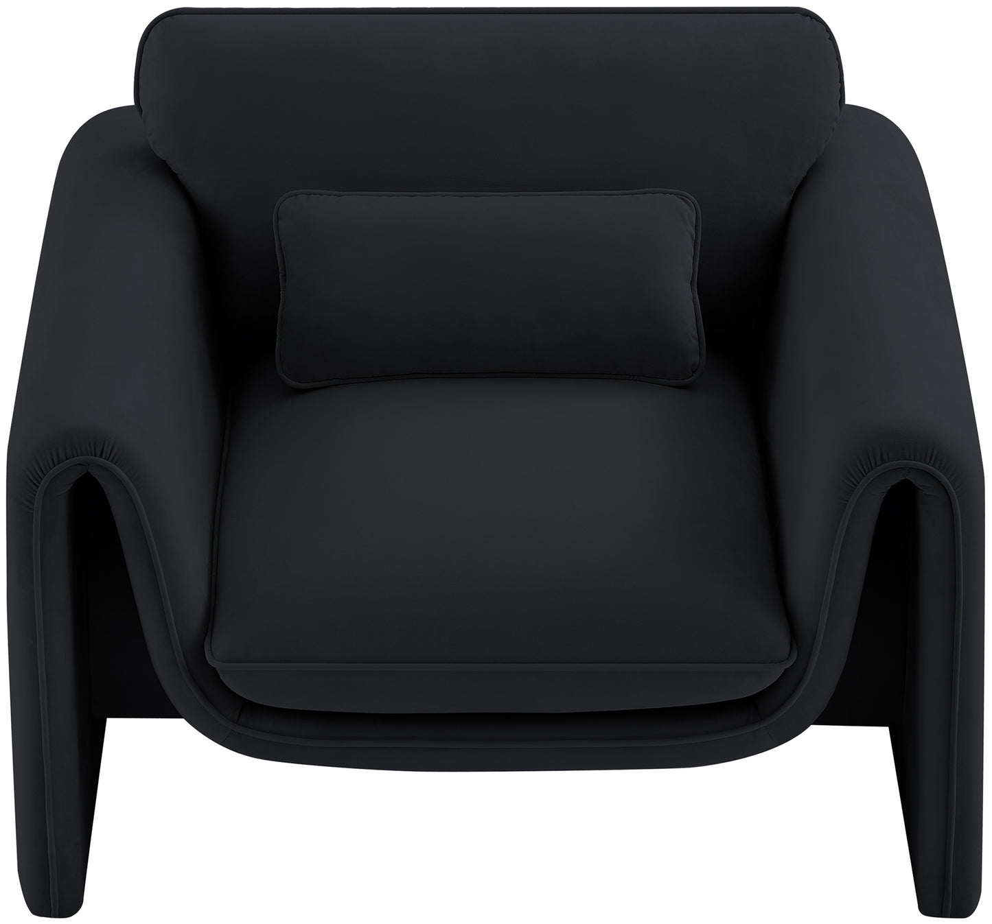 encore black velvet fabric chair c