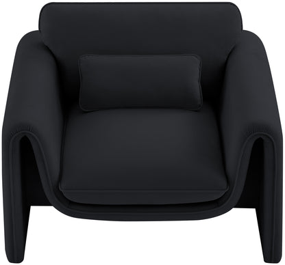 Encore Black Velvet Fabric Chair C