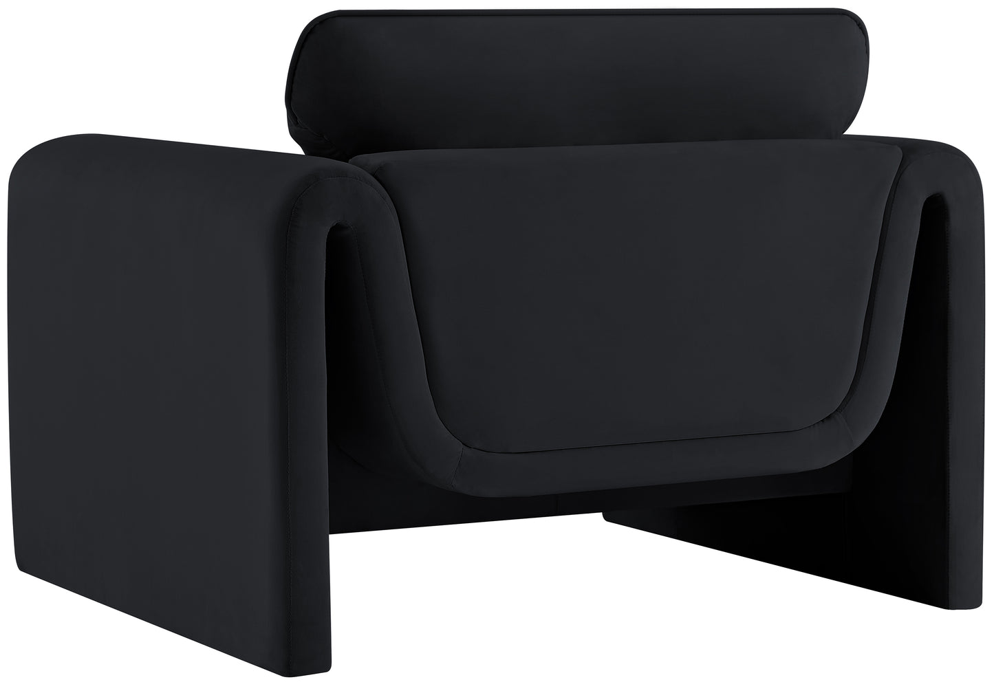 encore black velvet fabric chair c