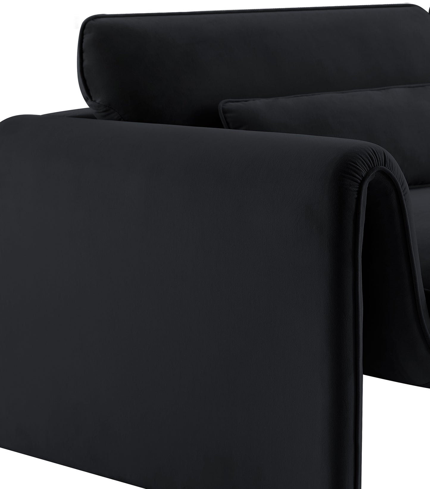 encore black velvet fabric chair c