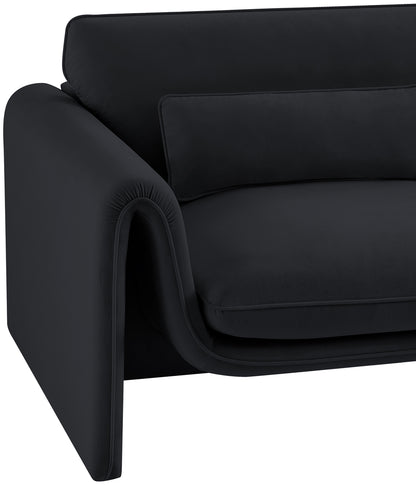 Encore Black Velvet Fabric Chair C