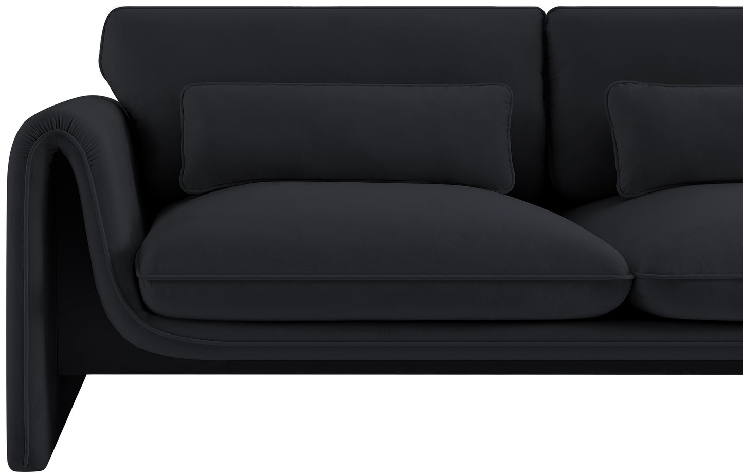 encore black velvet fabric loveseat l