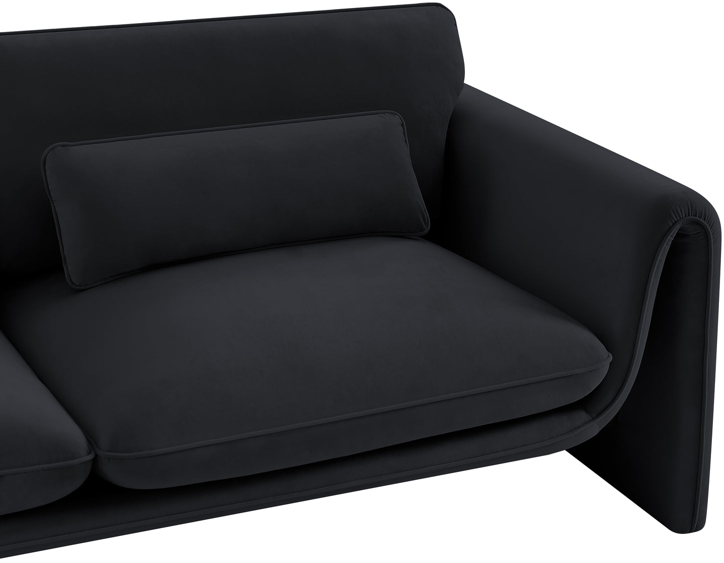 encore black velvet fabric loveseat l